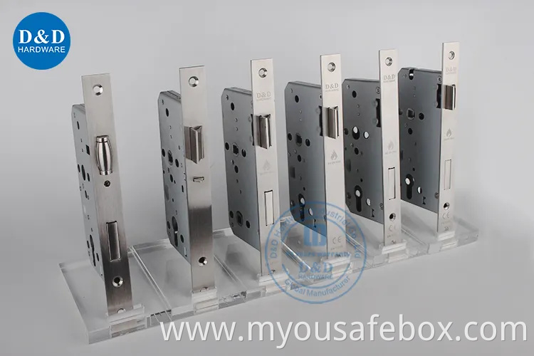 CE Security Euro Fire Rated Stainless Steel Safe Mortise Handle Metal Sash SUS Commercial Wooden Cylinder Magnetic Key Zinc Sliding Inner Guangdong Door Lock